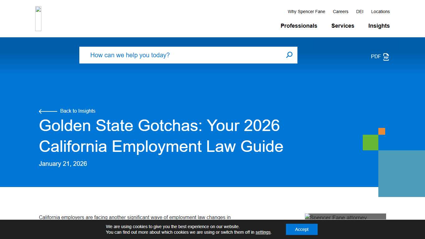 Golden State Gotchas: Your 2026 California Employment Law Guide - Spencer Fane